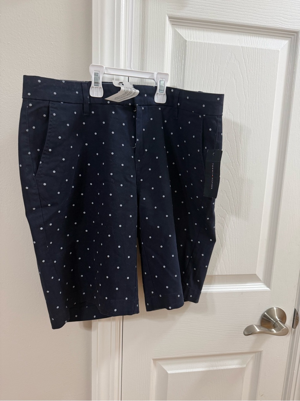 Tommy Hilfiger Navy Shorts with White Polka Dots